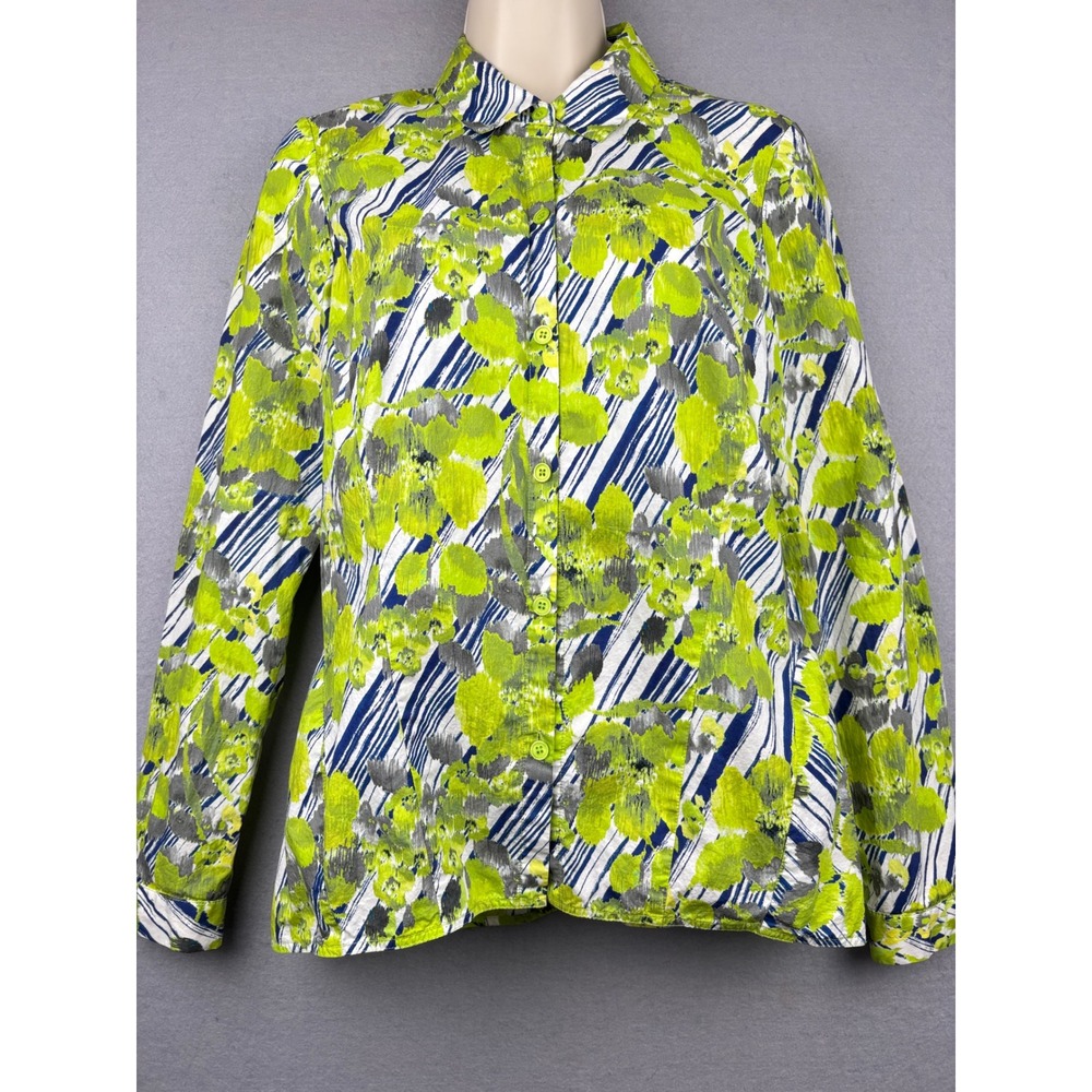 Lafayette 148 New York Shirt Womens 6 Floral‎ Abstract Cotton Button Up